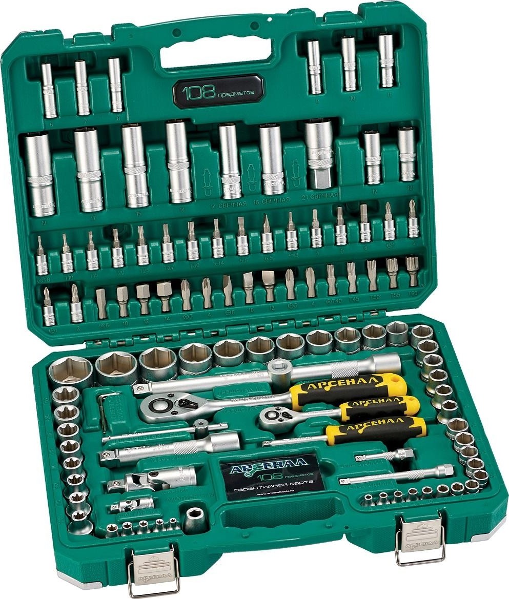 Набор инстр. 108пр. 1/2",1/4"  Арсенал  8144900