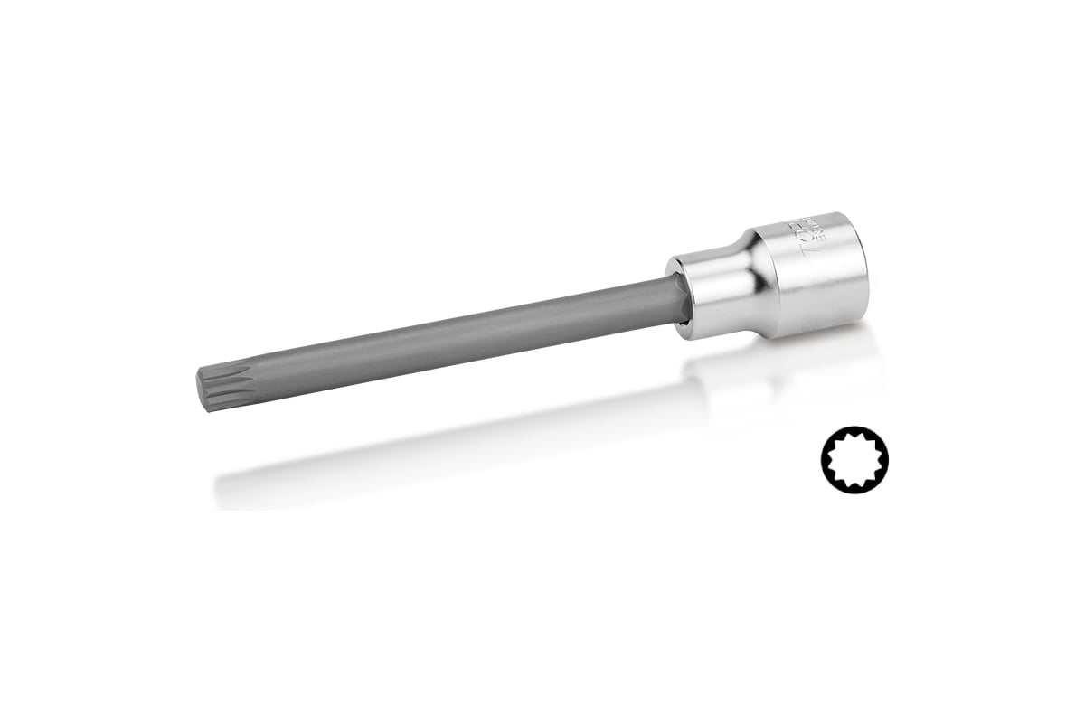 Головка с насадкой SPLINE1/2" М12 удлин.140мм  TOPTUL(BCMD 1612)