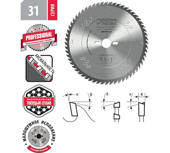 Диск/пил 250х30 2,4/1,8 А18 универс. Woodwork 31.250.36