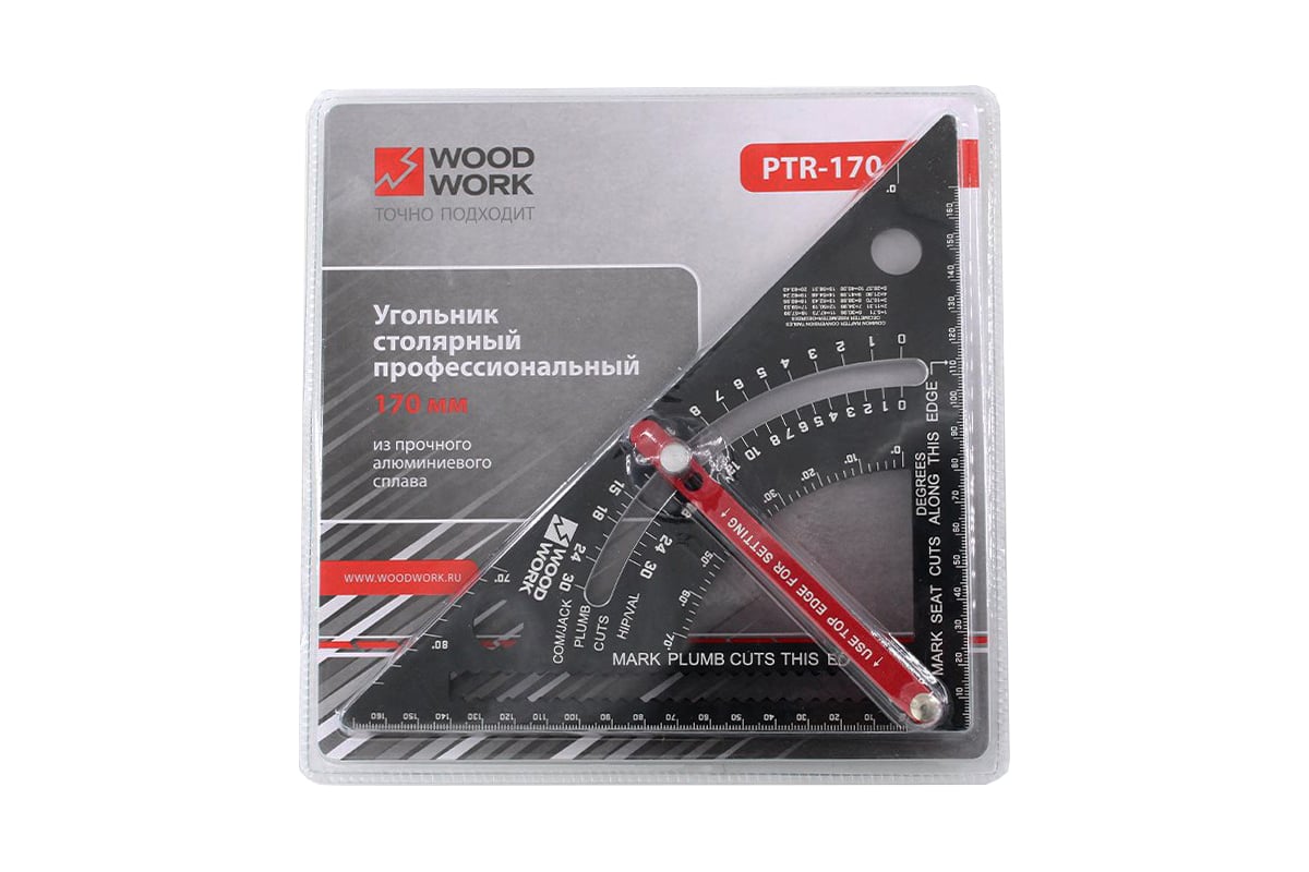 Угольник размет. 170мм Woodwork PTR-170