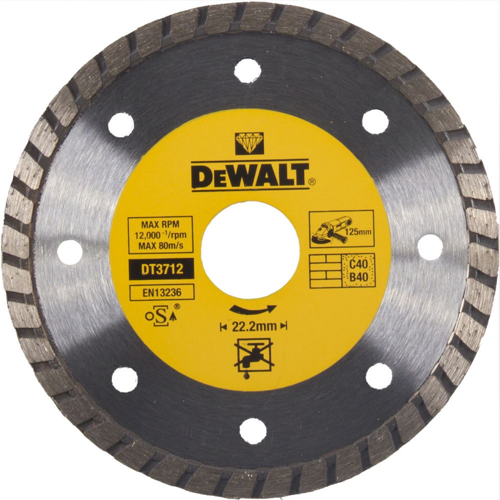 Алм.диск 125х22,2х7 сегментный Turbo DeWalt DT3712-QZ