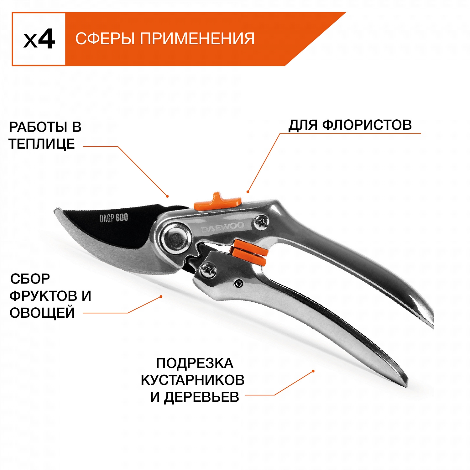 Секатор 265мм DAGP 600 DAEWOO углерод.сталь