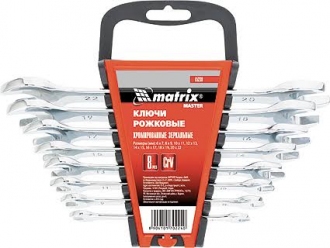 Набор ключей  рожковых 8шт. (6-22мм) MATRIX Master 15238