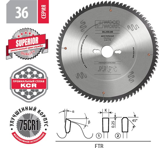 Диск/пил 300х30 3,6/2,6 А=-5 алюм  Woodwork 36.300.96