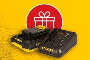 Дарим аккумуляторы и зарядные устройства при покупке инструмента Stanley