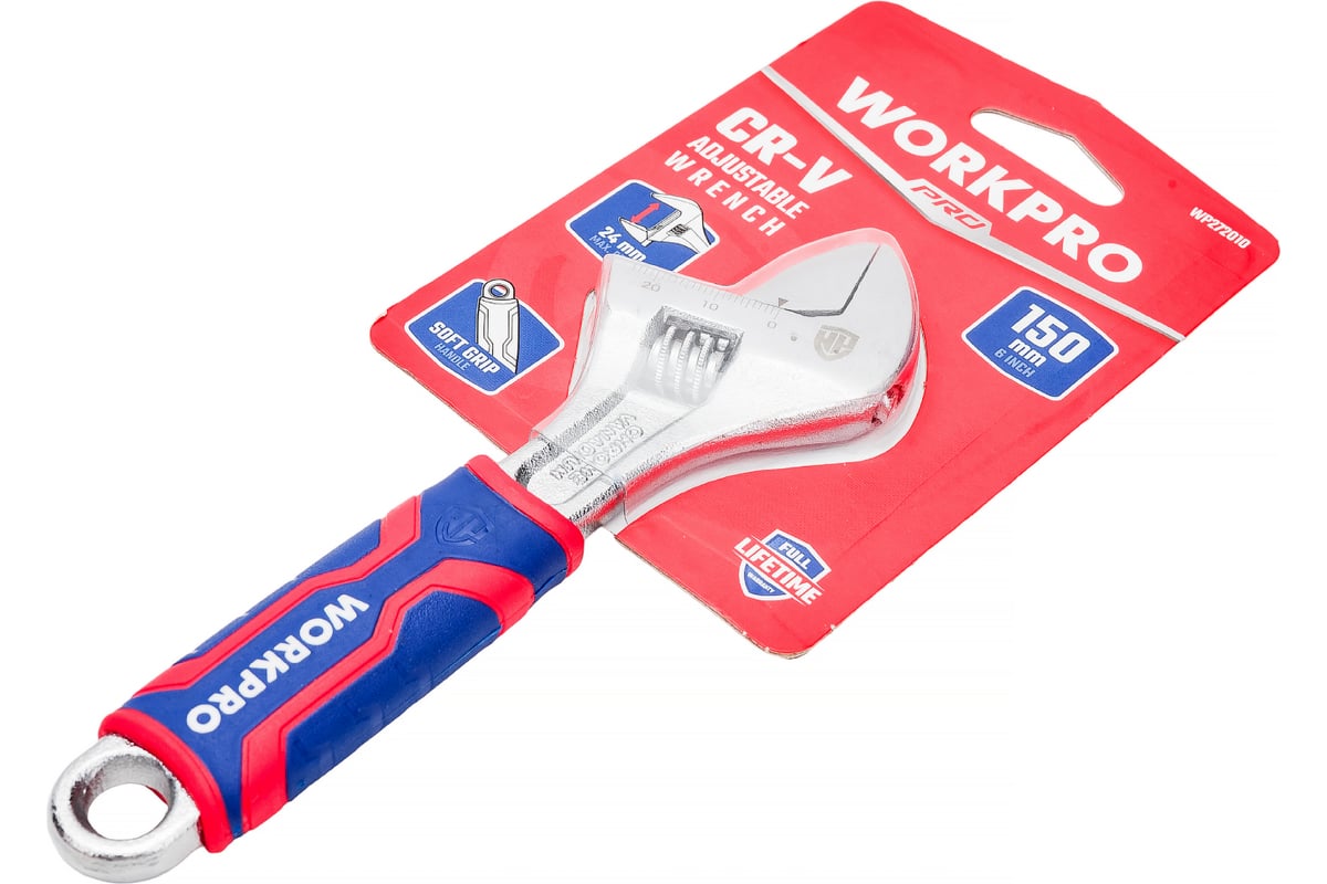 Ключ развод. 150мм 0-24мм PRO CR-V Workpro WP272010