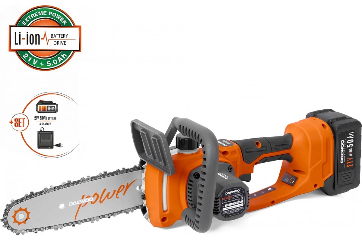 Пила цепная акк.DACS 2021 Li SET DAEWOO
