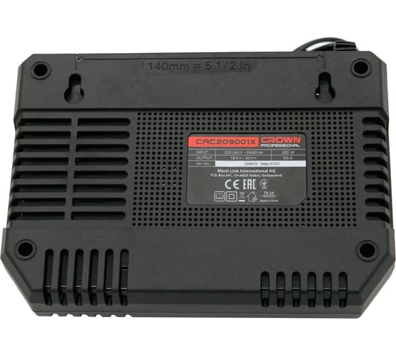 Зарядное устройство 20В Li-ion CAC209001X CROWN