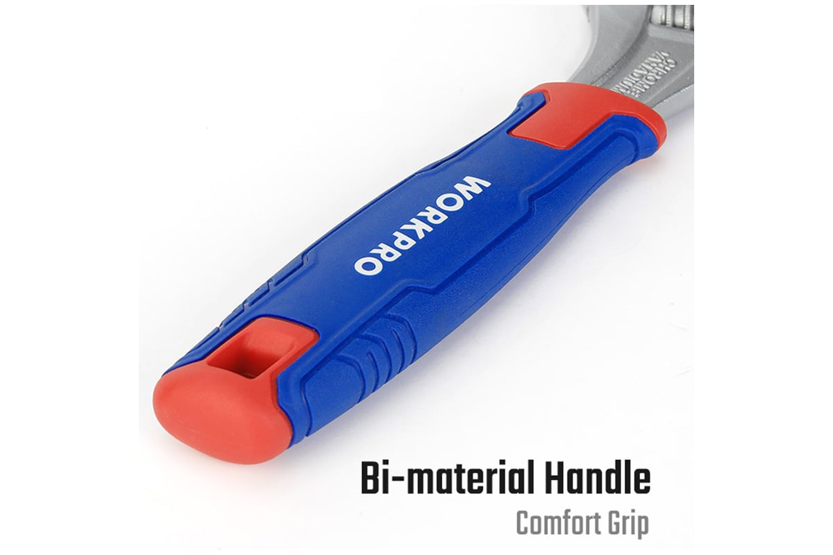 Ключ развод. 200мм 0-38мм 2-В-1 PRO CR-V Workpro WP272014