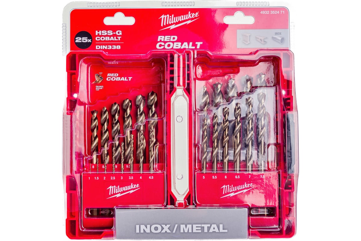 Набор сверл 25шт мет. HSS-G Co GEN II Milwaukee 4932352471