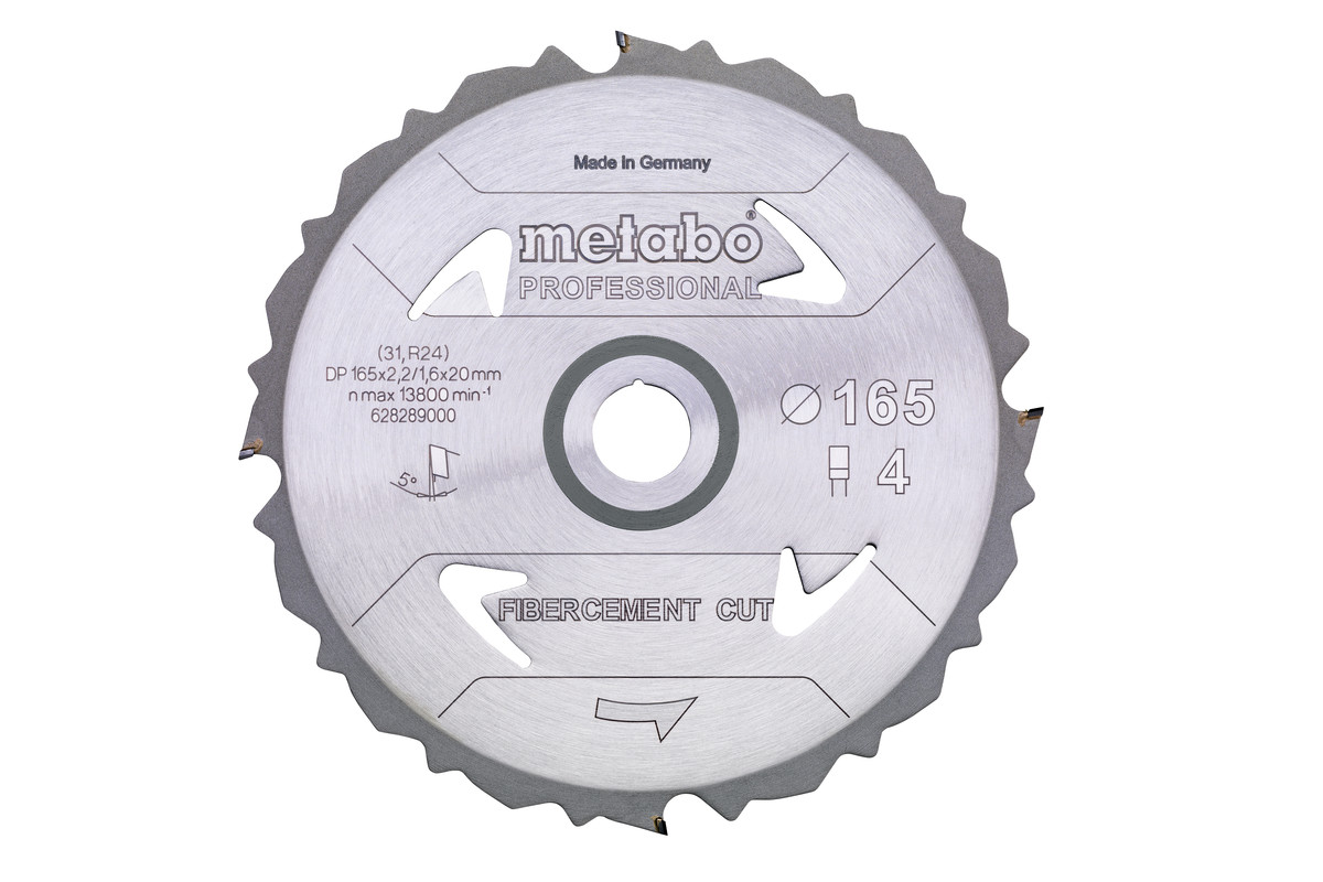 Диск/пил 165х20 4DFZ 5 град.FibercementCutProf Metabo 628289000