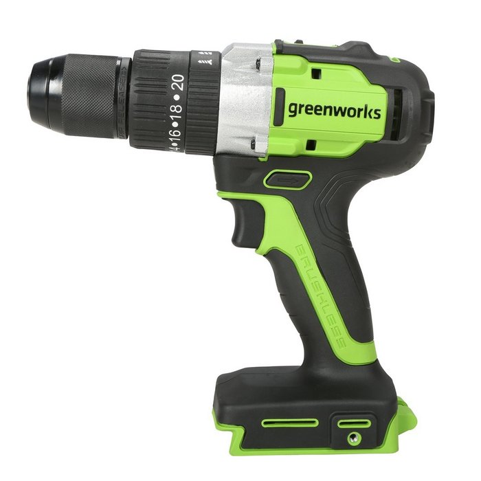 Дрель акк. GreenWorks GD24DD60 24V, 4Ач и З/У бесщеточ. 3704107CUB