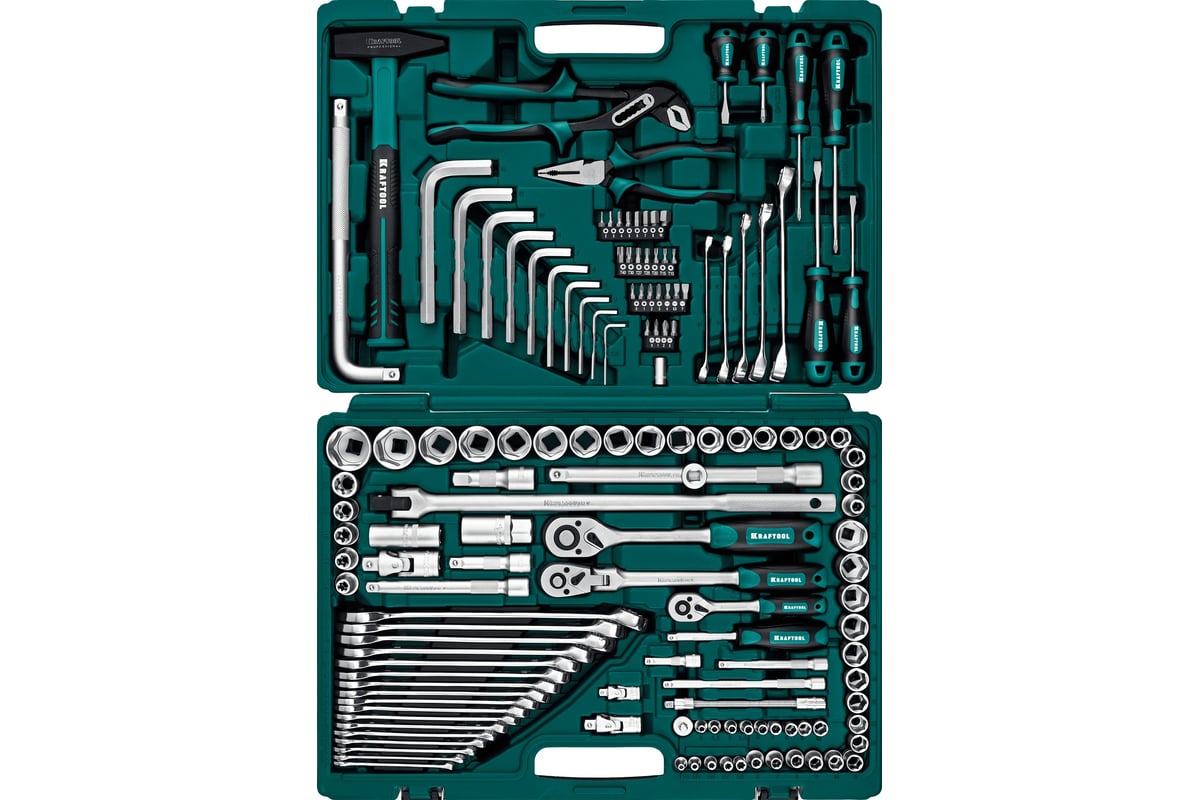 Набор гол.142пр 1/2" 1/4" Kraftool 27889-H142