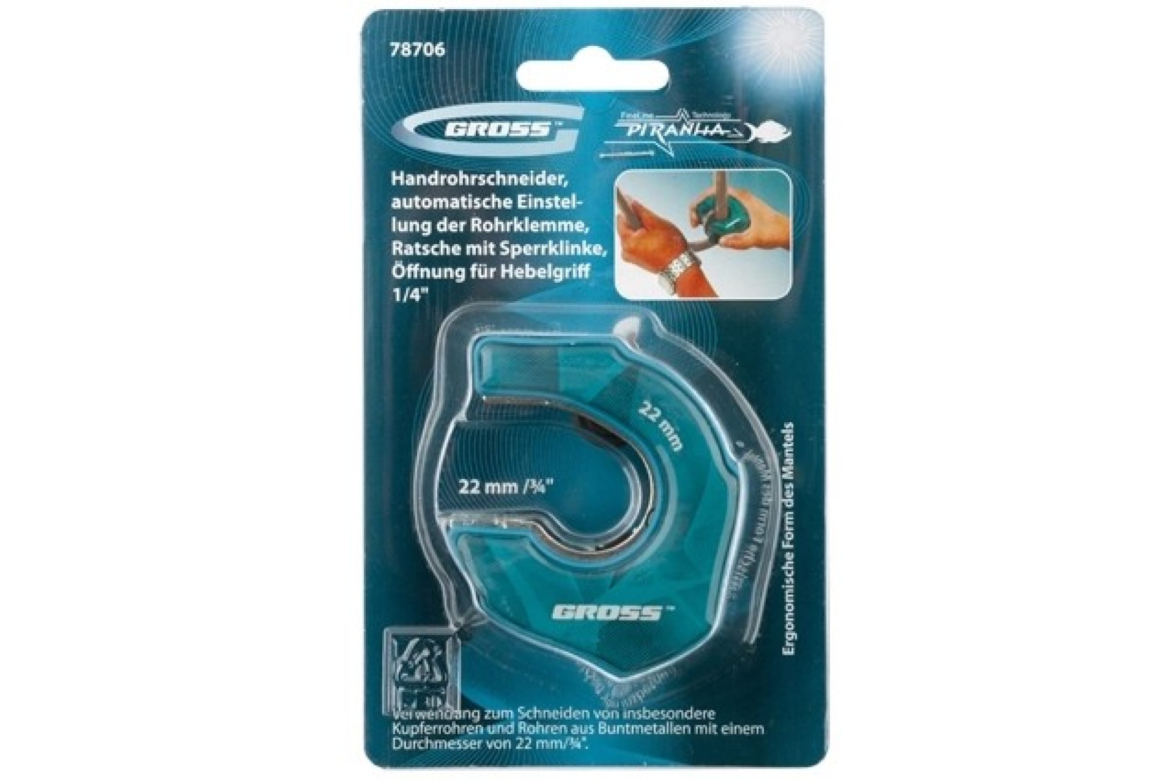 Труборез Gross цв/мет 22мм (3/4") 78706