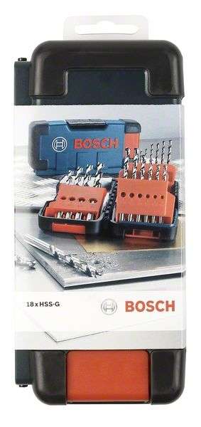 Набор сверл Toughbox 18шт мет/1-10 HSS-G BOSCH 2607019578
