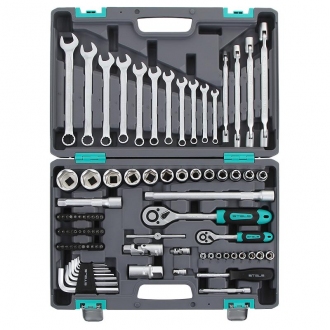 Набор инструментов 1/2" 1/4" CrV пластиковый кейс  88 предм.STELS 14109