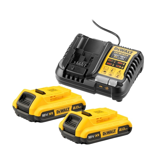 Набор АКБ DCB183 18V/2Ah*2шт.+з/у DCB1104 DeWalt DCB1104D2-QW
