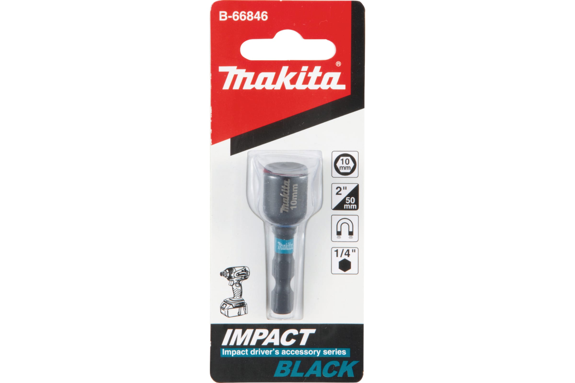 Головка торц.магнитн. 6гр 10мм 1/4" Impact Black B-66846
