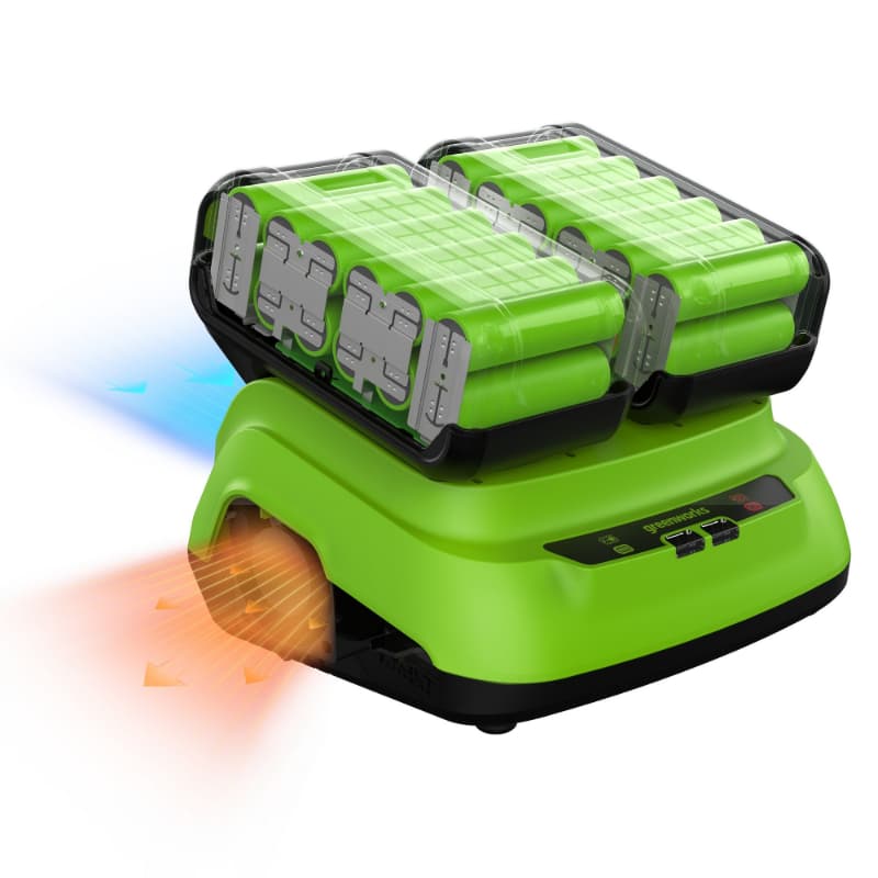 Ультрабыстрое зарядное устройство G24X2С8 24V 8А GreenWorks 2958807