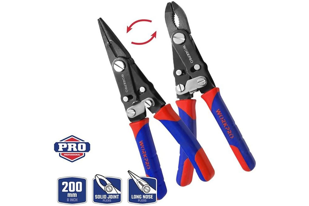 Плоскогубцы Workpro 2-В-1 200 мм 8" WP231084