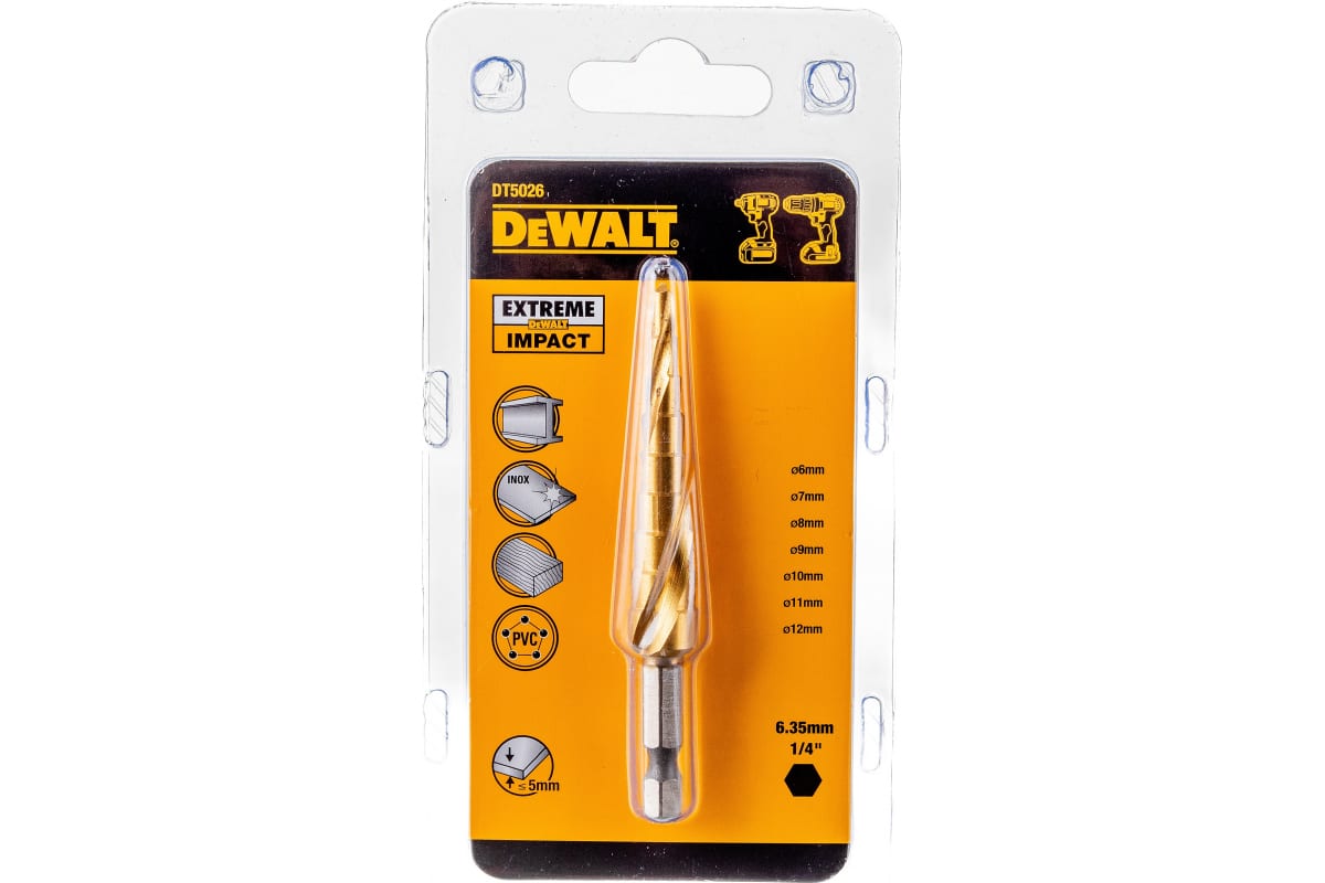 Сверло ступ. 4-12мм DeWALT DT5026