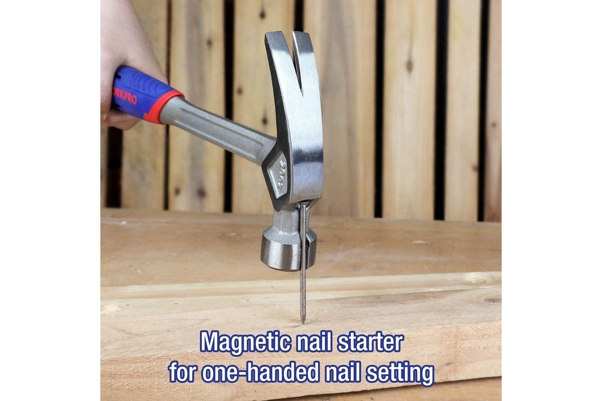 Молоток-гвоздодер Workpro 560гр цельнометал. WP241015