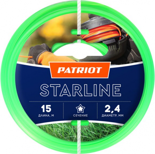 Леска 2,4мм 15м звезда зел. Starline 805201061 PATRIOT