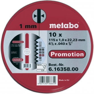 Круг отрез.нерж. 115х1,0х22 Metabo 616358000