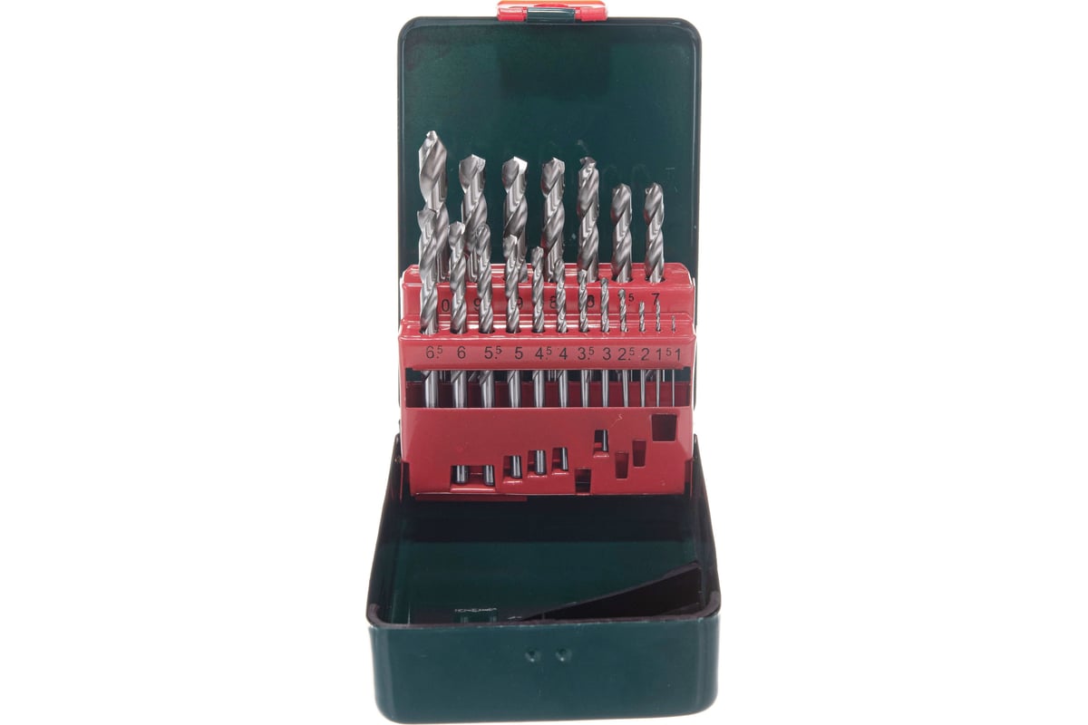 Набор сверл 19шт мет. Metabo 627153000  HSS-G (1-10мм)