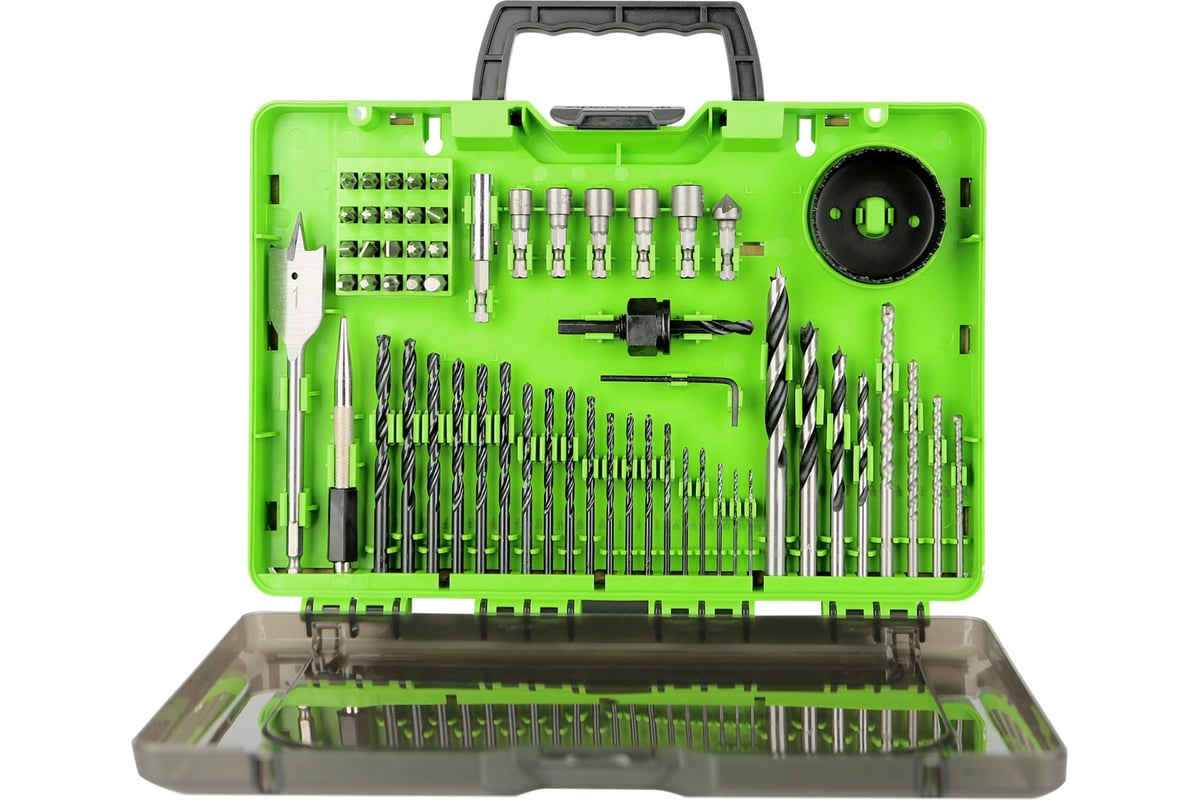 Набор бит, сверл и коронок 60 предм. GreenWorks 2944507