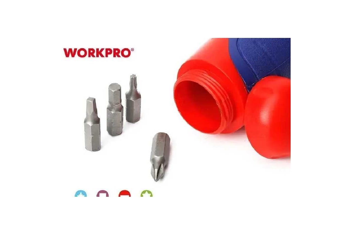 Отвертка 29-В-1 PRO с трещоткой 2X DRIVE Dual-Drive (29 насадок) Workpro WP221052