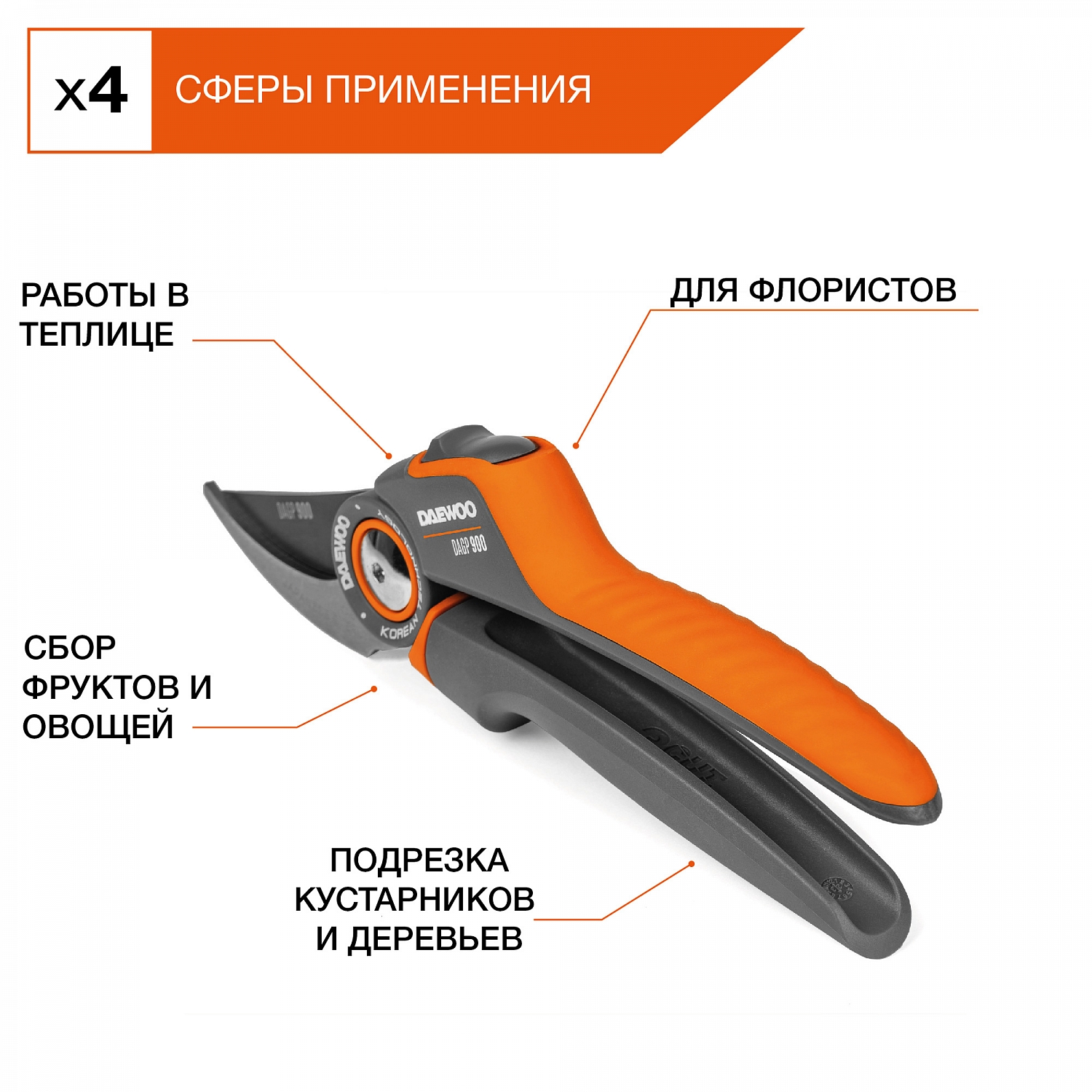 Секатор 290мм DAGP 900 DAEWOO сталь