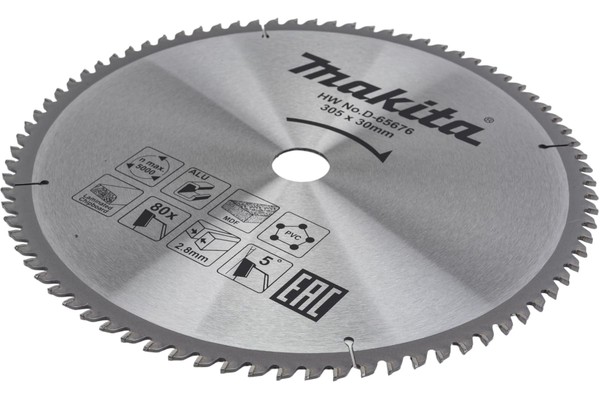 Диск/пил 305х30х2.8/2 80Т (ал/дер/пл) Makita D-65676