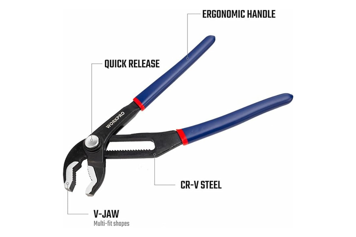 Клещи Workpro 200мм 8" перест. быстрорег.WP231086 