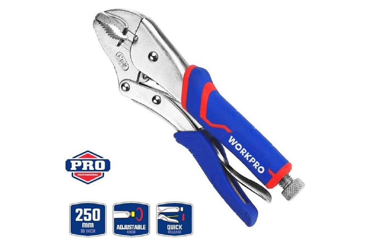 Клещи Workpro CR-V 130мм 5" фиксирующ. WP231072