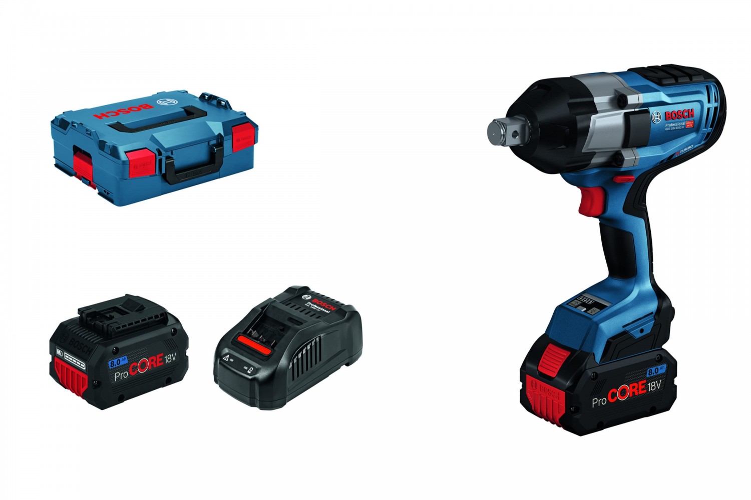 Акк.гайковерт GDS 18V-1050H,2х8.0Ач BOSCH 06019J8502