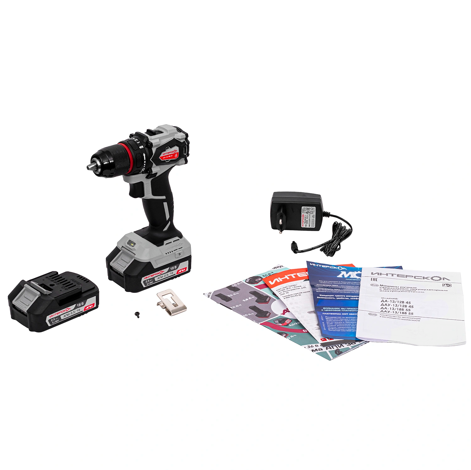 Акк. дрель ДА-13/18В 55 (Li-Ion, кейс, 2 акк. 2,5Ач. и з/у) АПИ Интерскол 952.2.2.70