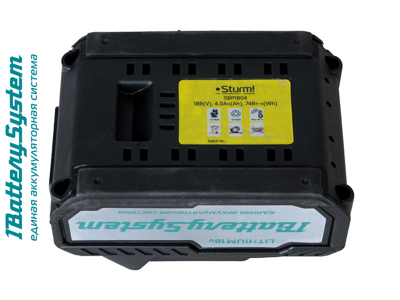 Аккумулятор SBP1804 1BatterySystem 18В,4.0Ah Li-ion Sturm! 4603010102410