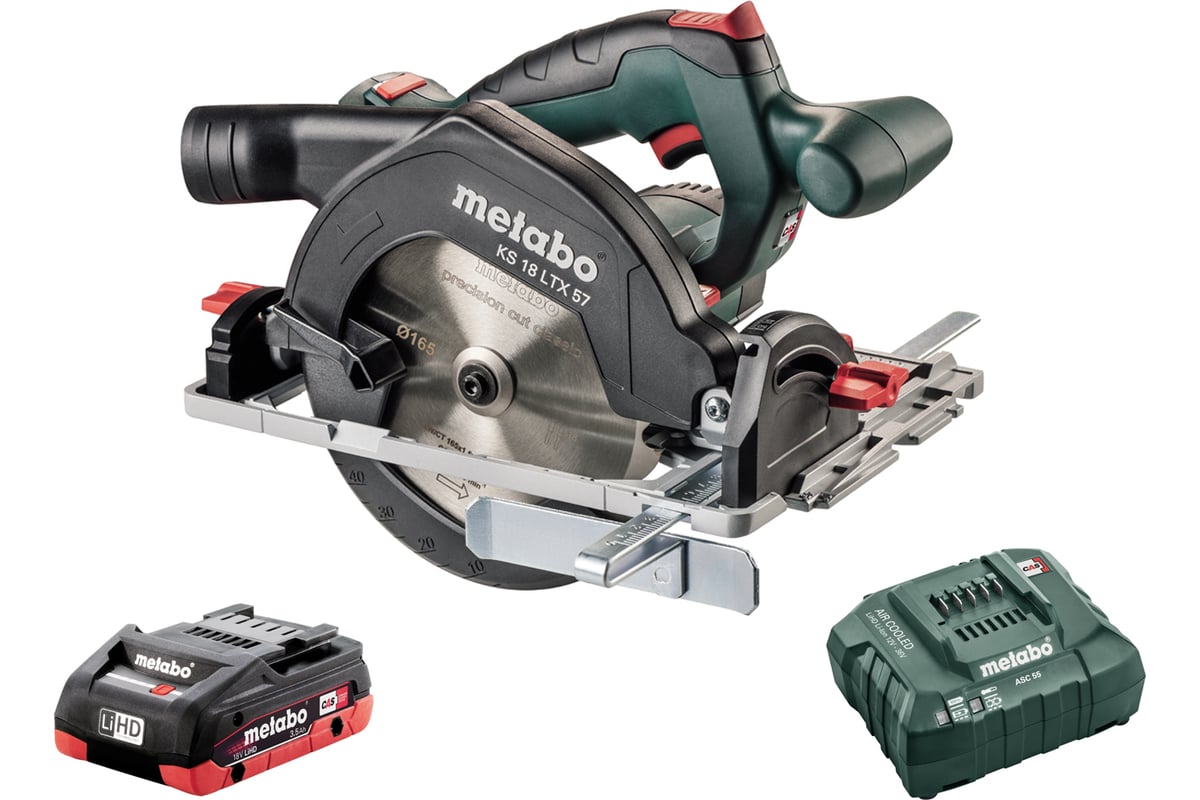 Пила диск. KS 18LTX 57 LiHD 3.5А/ч Metabo T0348