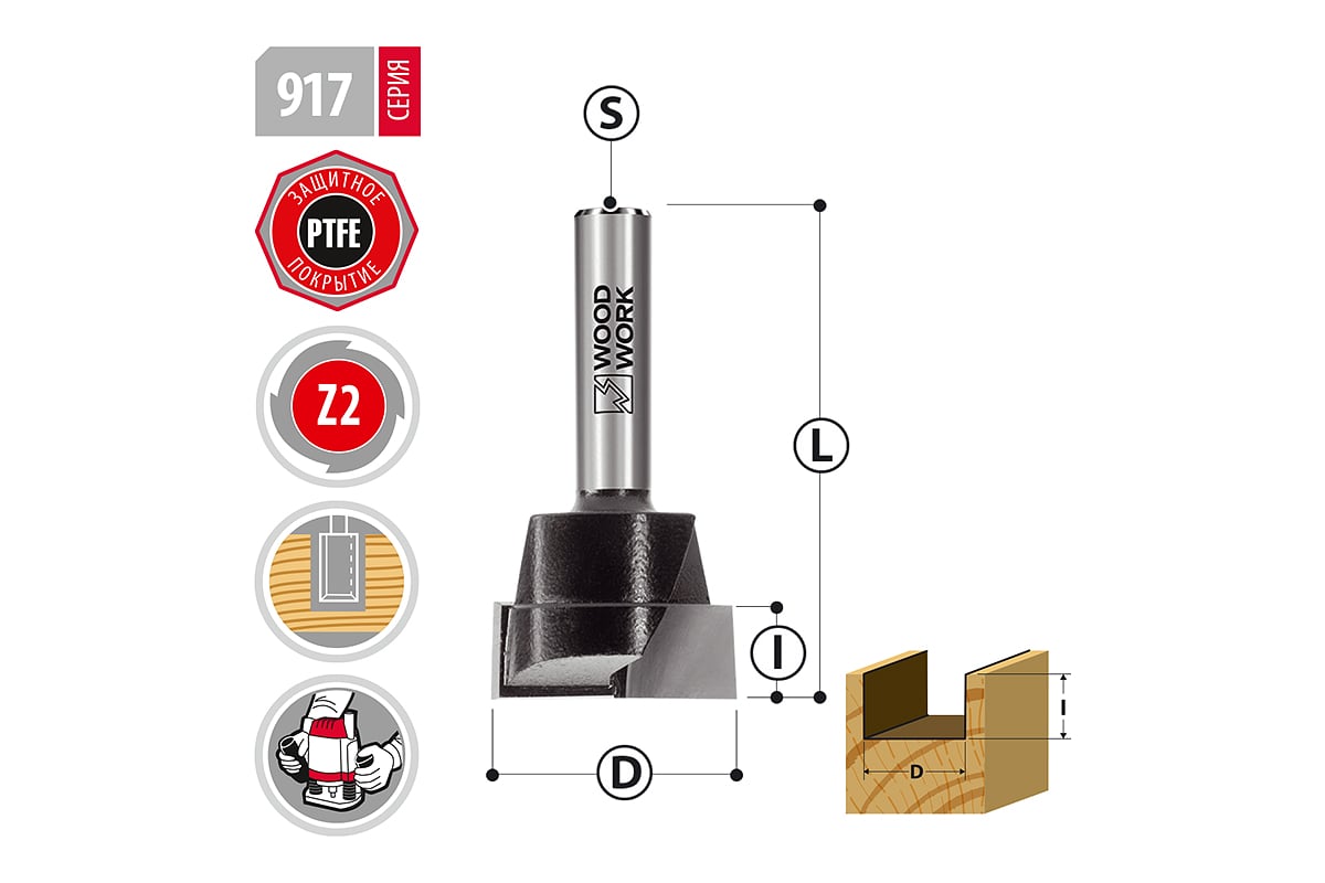 Фреза(917.3212.12) паз.прям. Woodwork