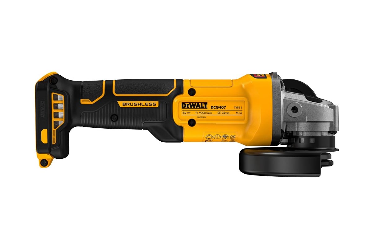 Акк.болгарка DCG407N-XJ без акк. и з/у DeWALT