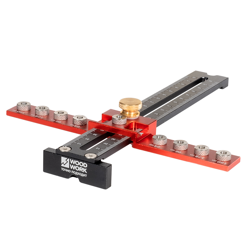 Кондуктор д/установки меб. ручек 64,96,128,160мм Woodwork DGA-009