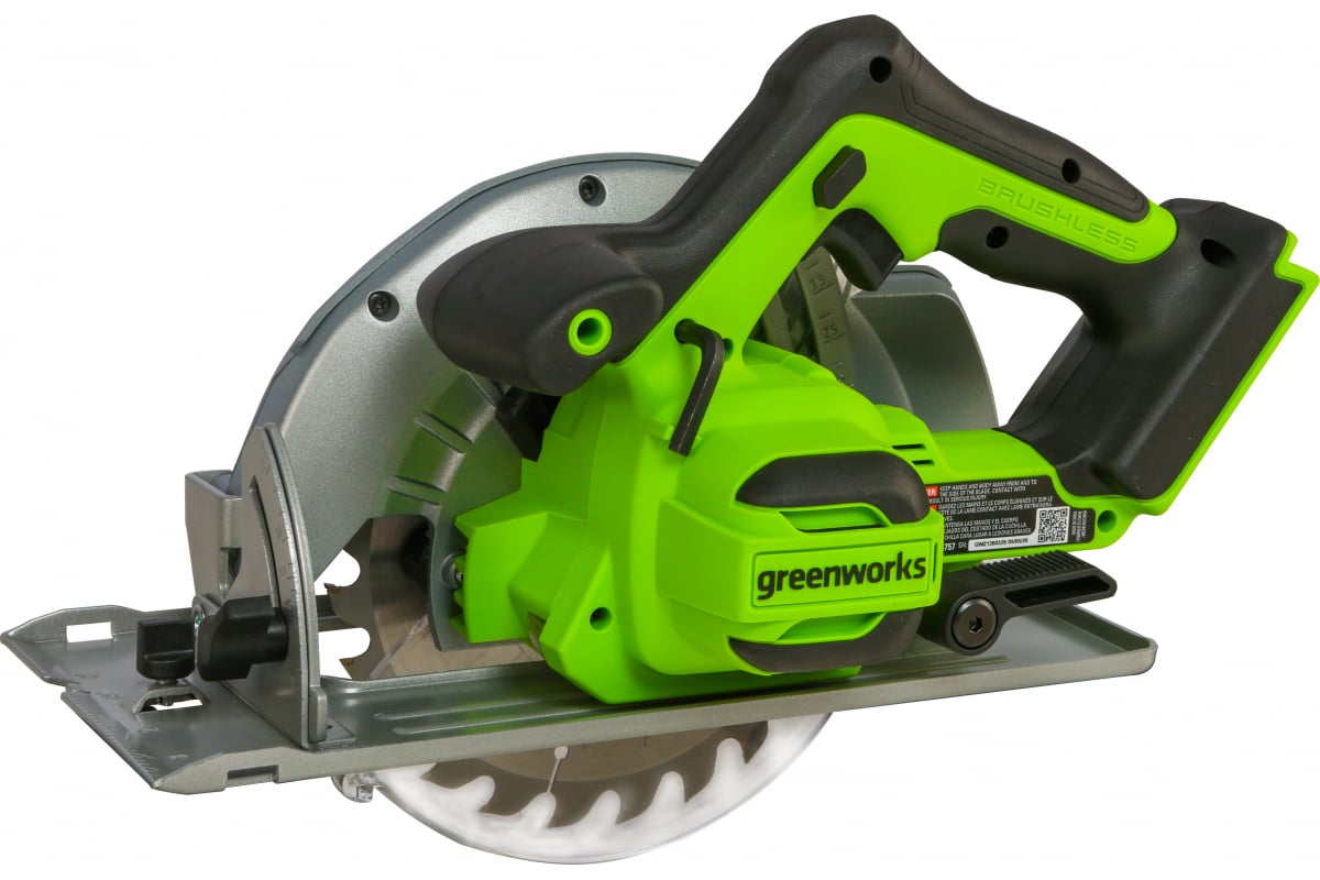 Циркулярная пила акк. GreenWorks GD24CS 24V, бесщеточ., без акк. и з/у 1500907