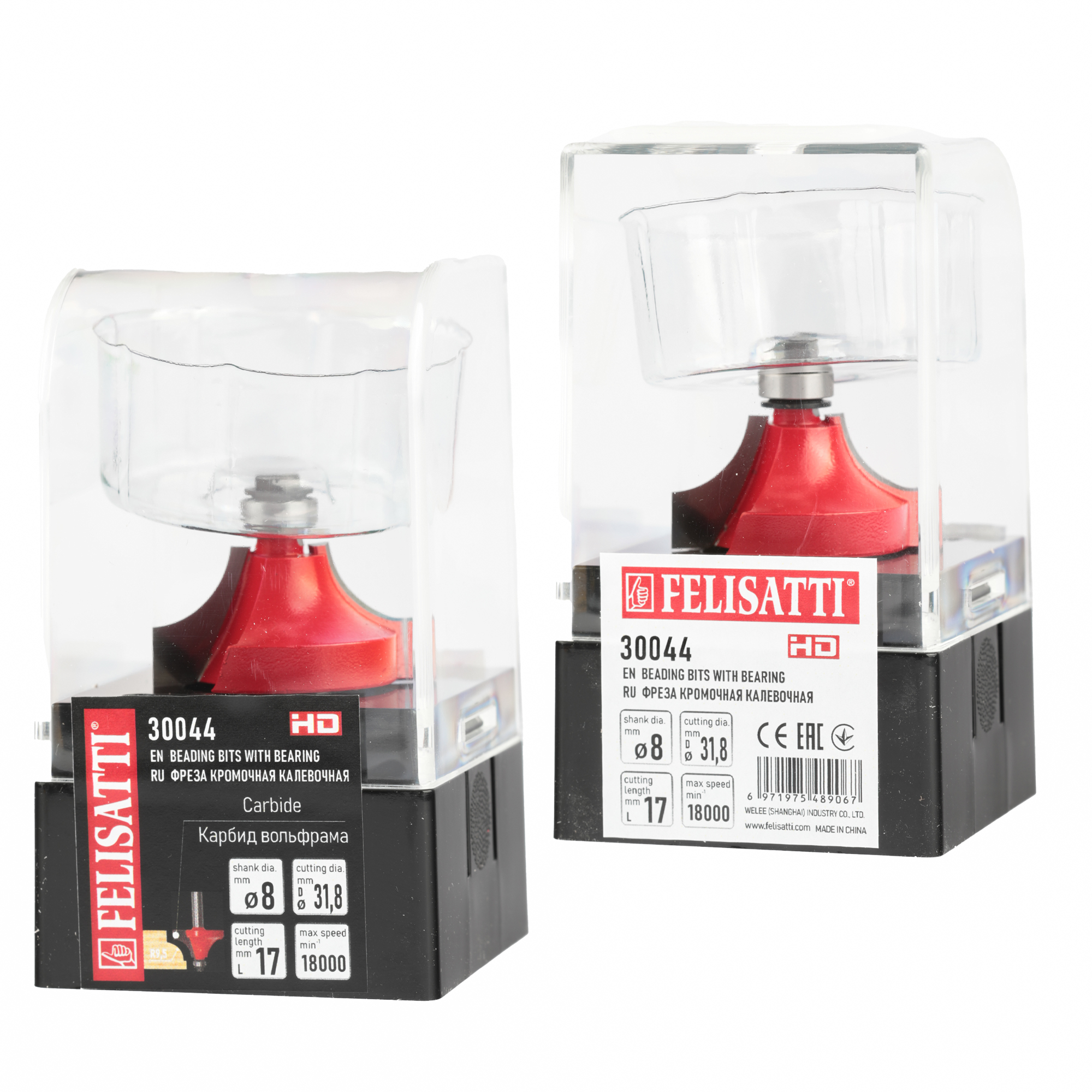 Фреза кром. калев. 31.8х17, r9.5, хв.8мм Felisatti art.30044