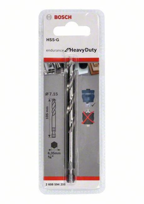 Центр.сверло HSS-G 7,15х105мм BOSCH 2608594259
