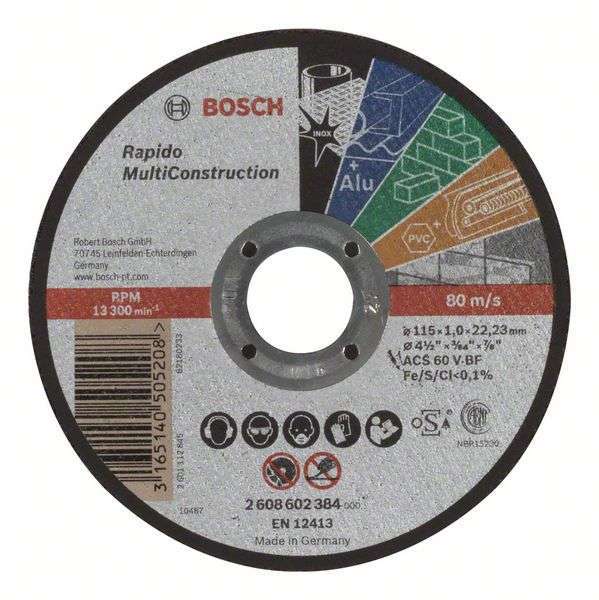Круг отрез. MULTI 115х1,0х22,2 BOSCH 2608602384