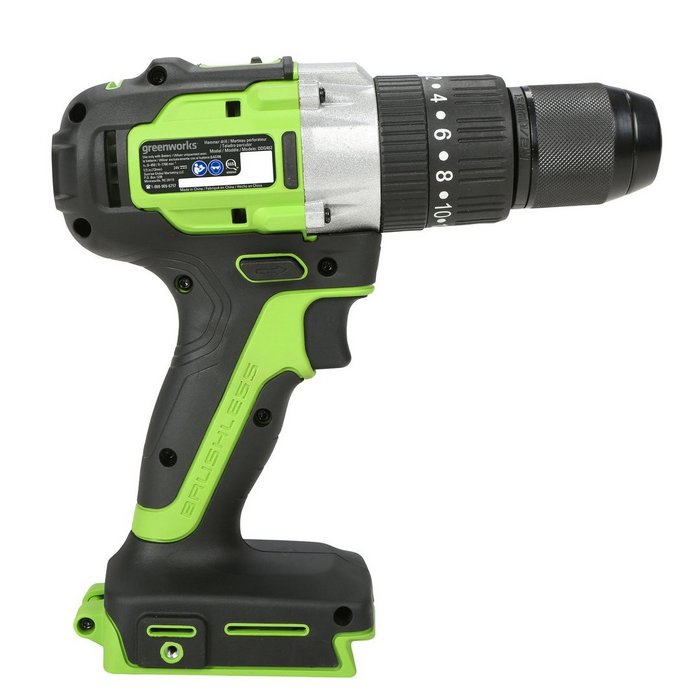 Дрель акк. GreenWorks GD24DD60 24V, 4Ач и З/У бесщеточ. 3704107CUB