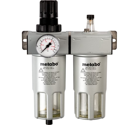 Фильтр-регулятор-масл. 1/4" FRL-180 Metabo 0901063869