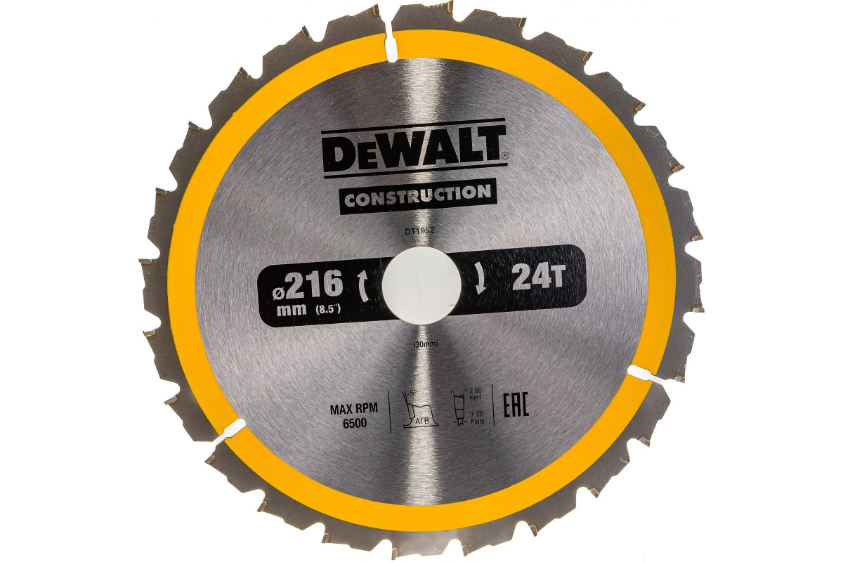 Диск/пил 216х30 24z Construct. DT1952 DeWALT