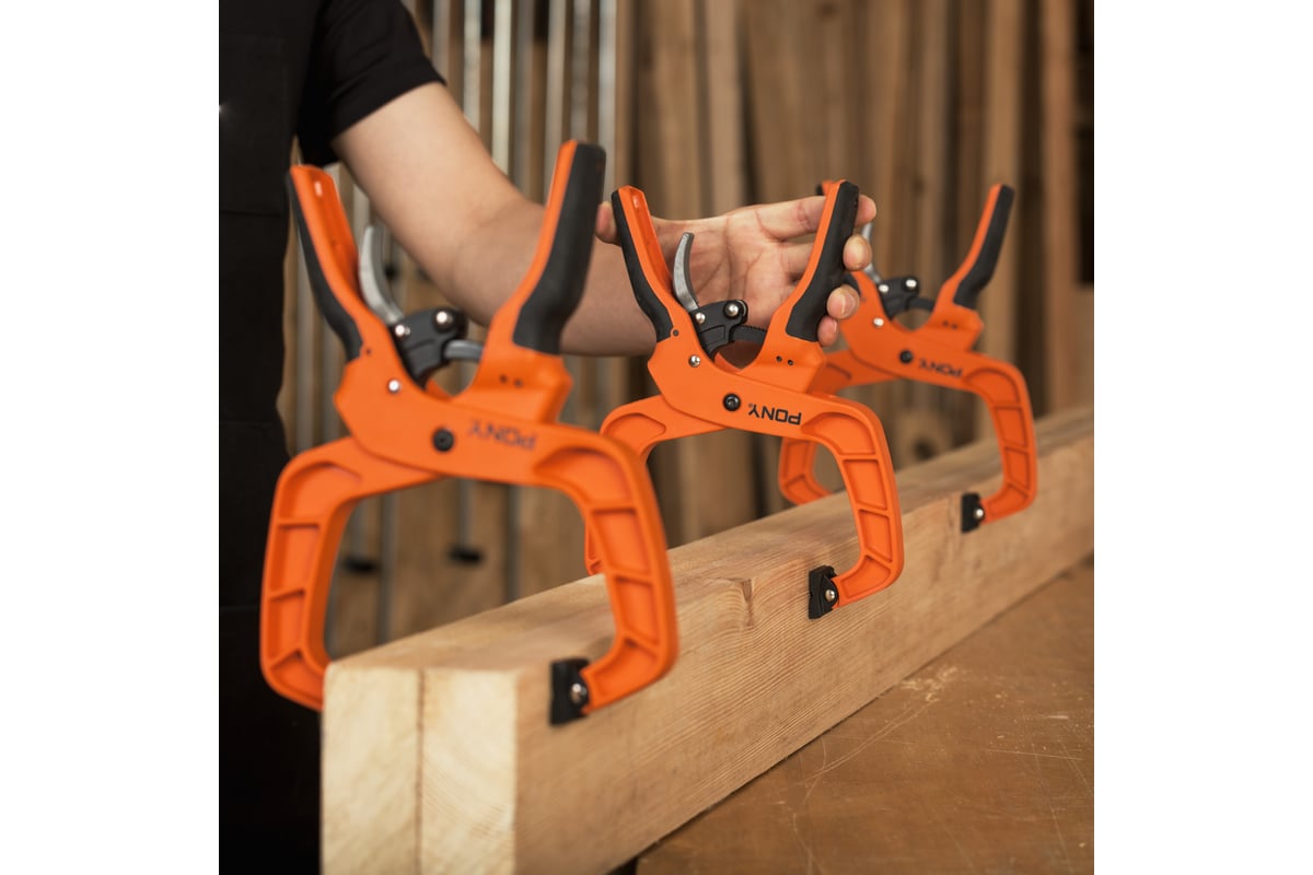 Зажим пружинный Pony Jorgensen 100 мм, храп.механизм 32400